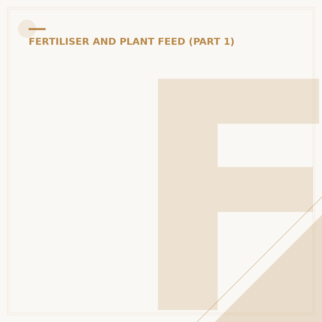 Fertiliser Types: Choosing the Right Plant Food