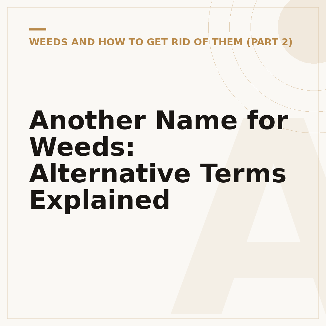 Another Name for Weeds: Alternative Terms Explained