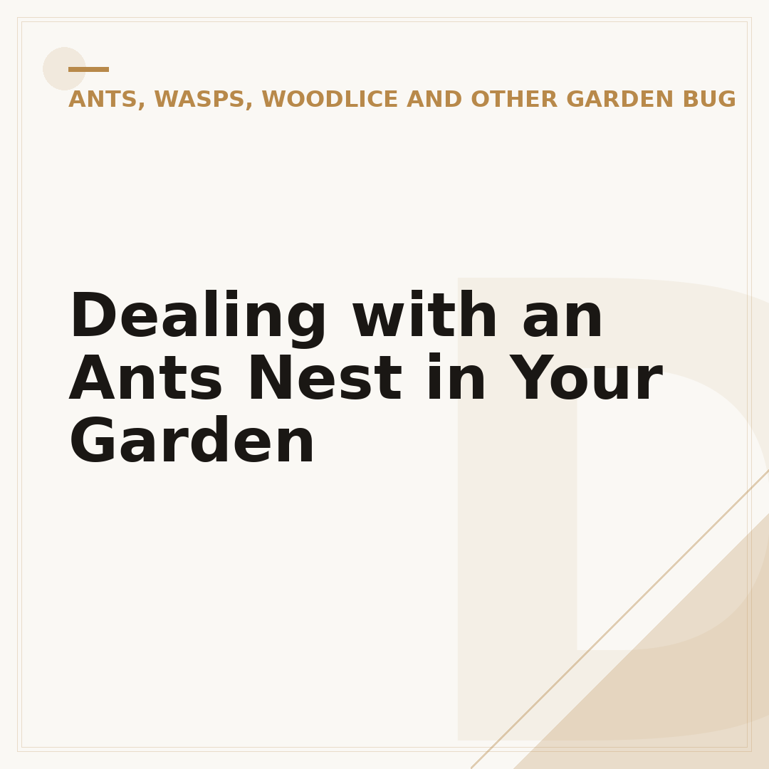 Dealing with an Ants Nest in Your Garden