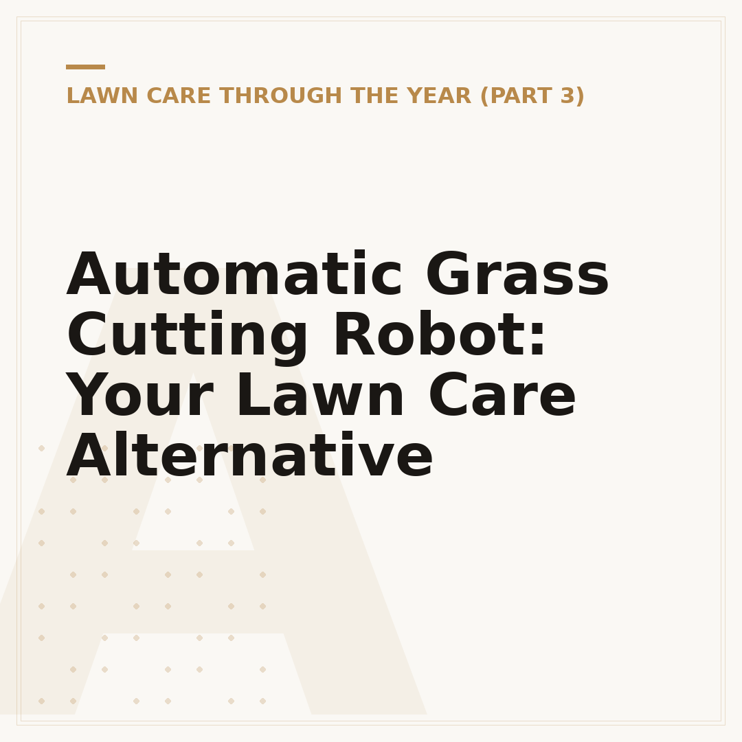 Automatic Grass Cutting Robot: Your Lawn Care Alternative