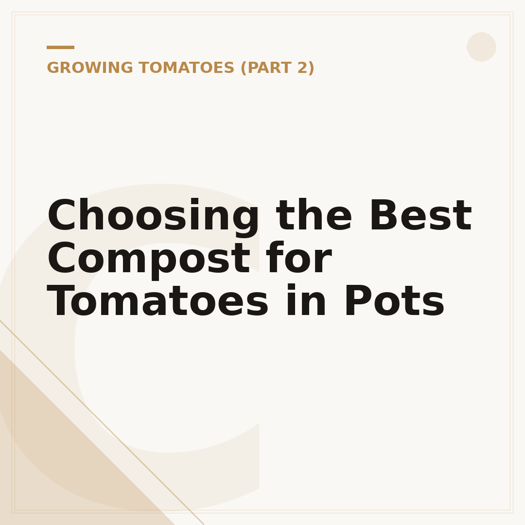 Choosing the Best Compost for Tomatoes in Pots
