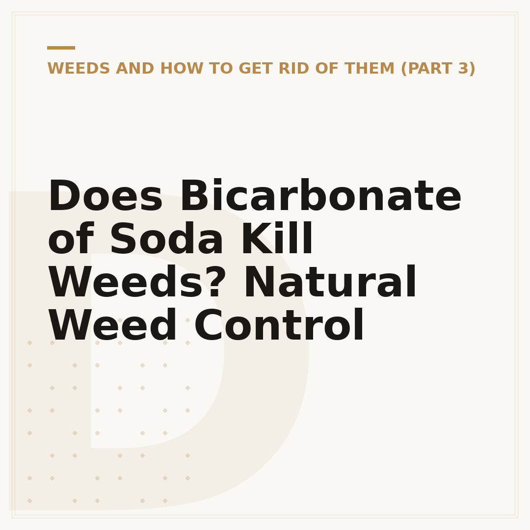 Does Bicarbonate of Soda Kill Weeds? Natural Weed Control