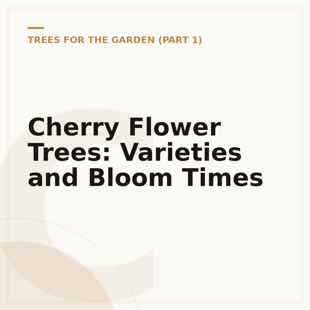 Cherry Flower Trees: Varieties and Bloom Times