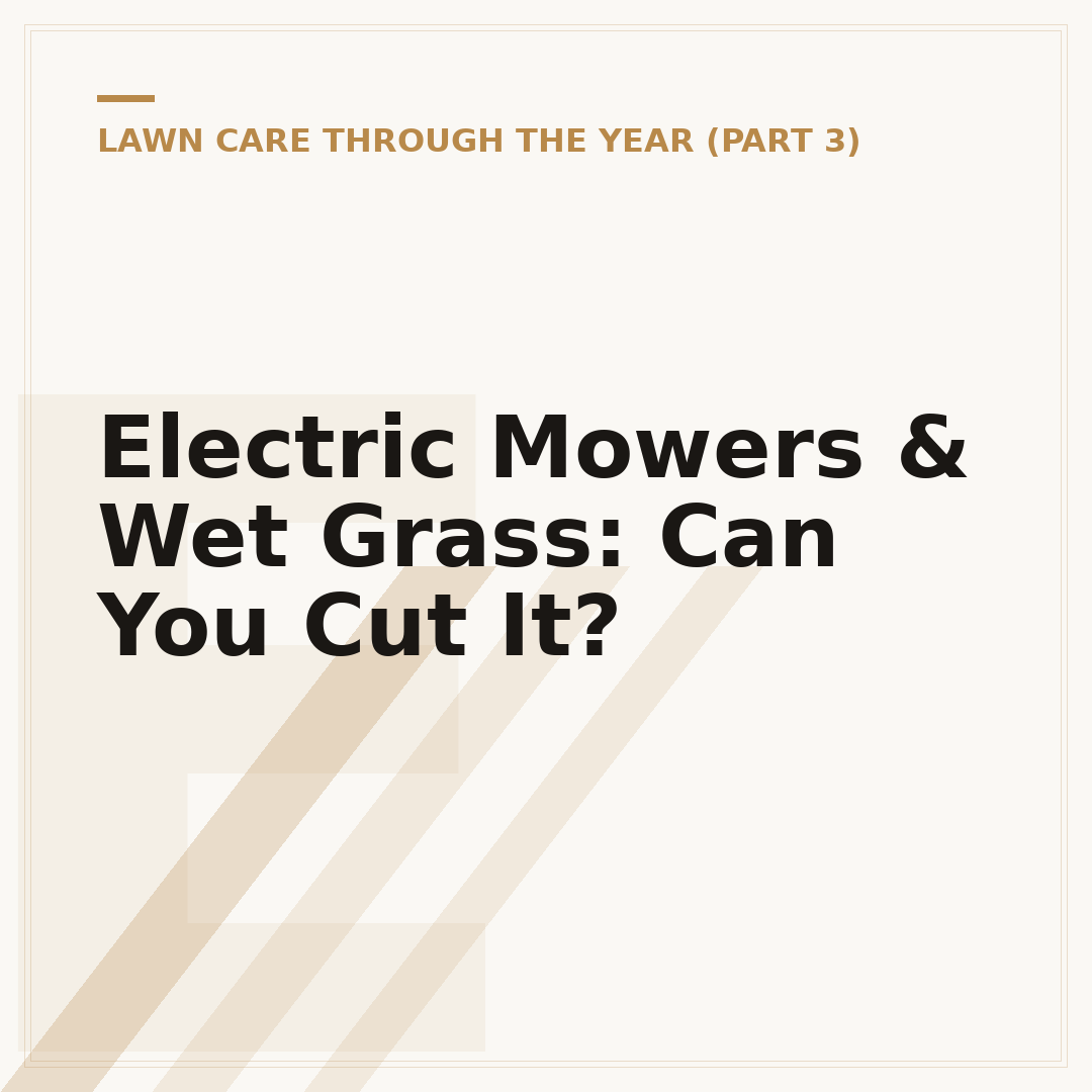 Electric Mowers & Wet Grass: Can You Cut It?