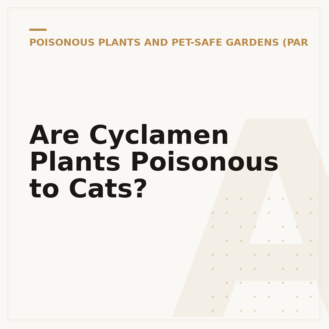 Are Cyclamen Plants Poisonous to Cats?