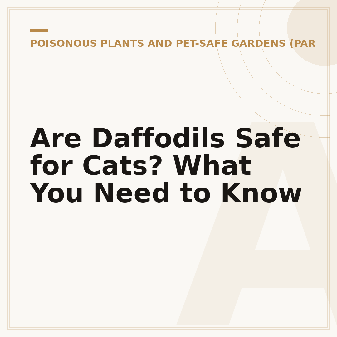 Are Daffodils Safe for Cats? What You Need to Know