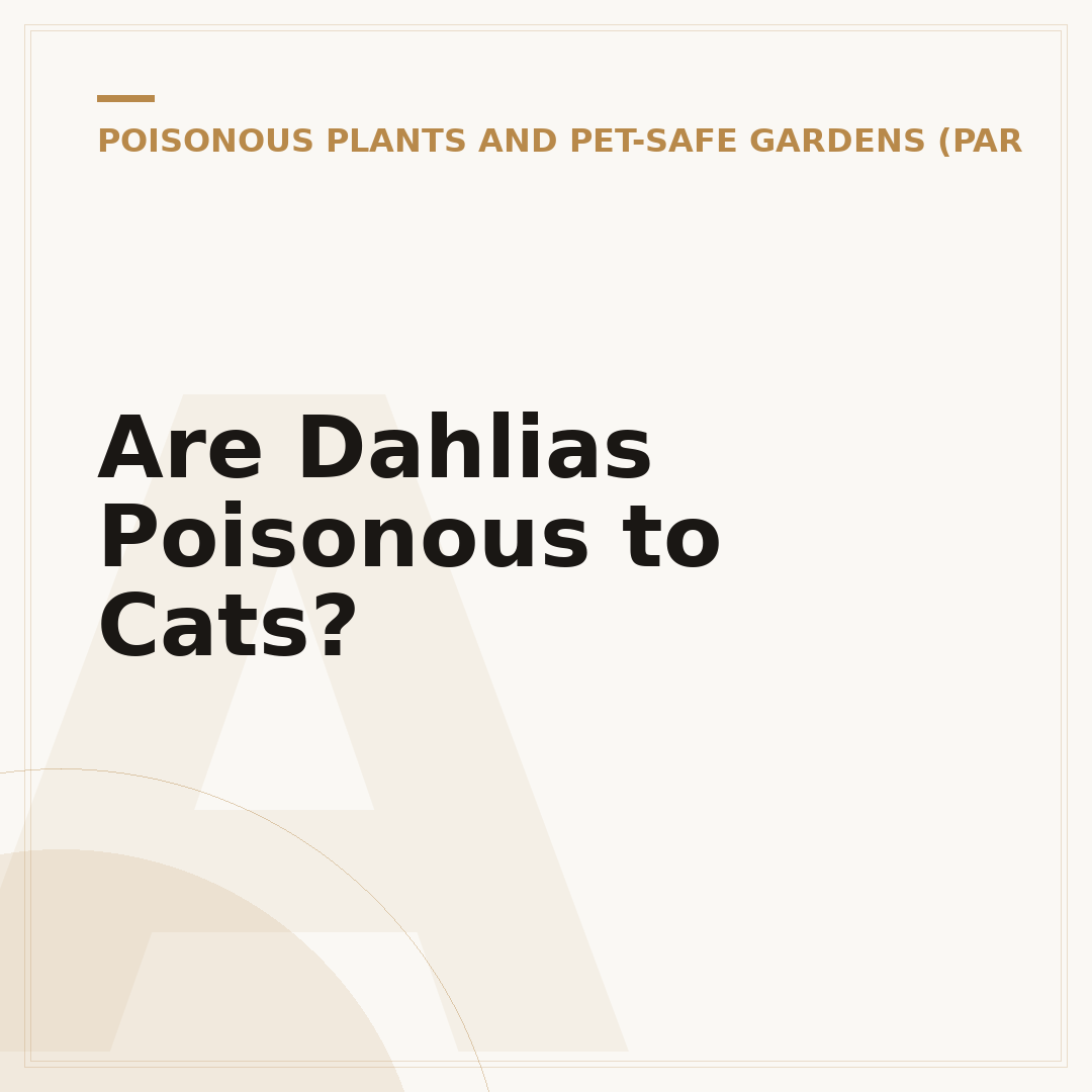Are Dahlias Poisonous to Cats?