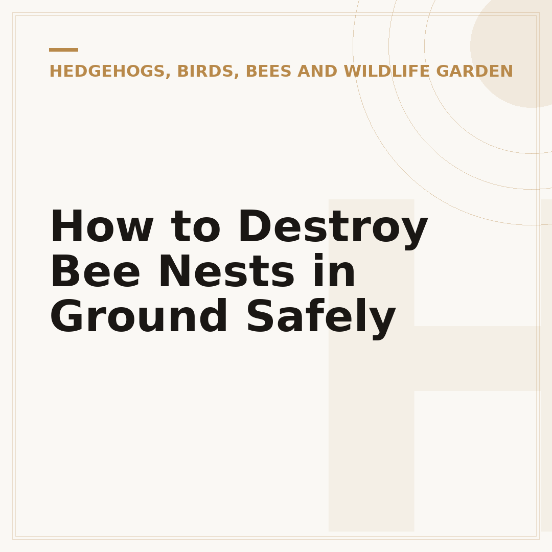 How to Destroy Bee Nests in Ground Safely