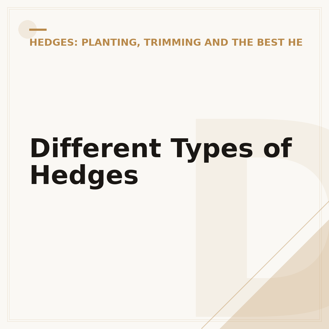 Different Types of Hedges