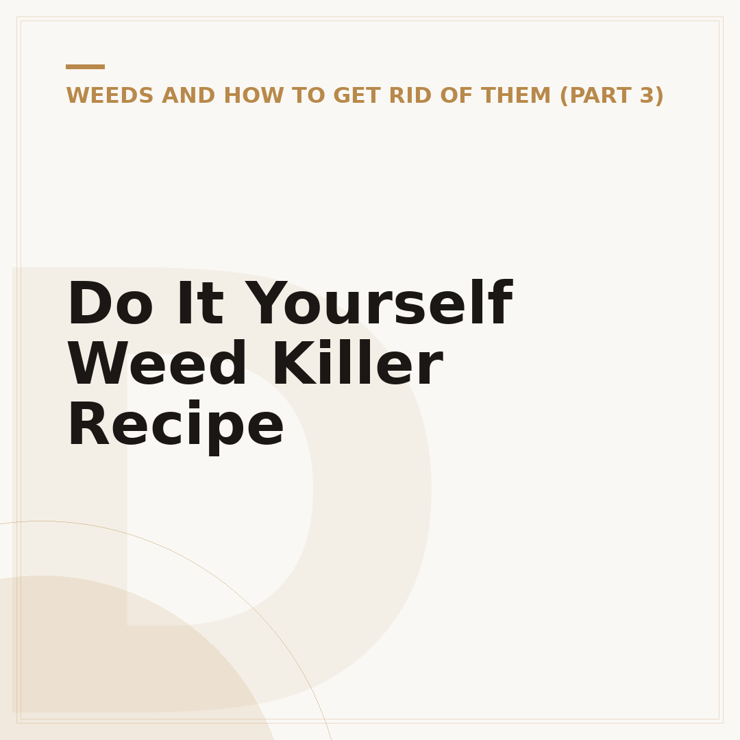 Do It Yourself Weed Killer Recipe