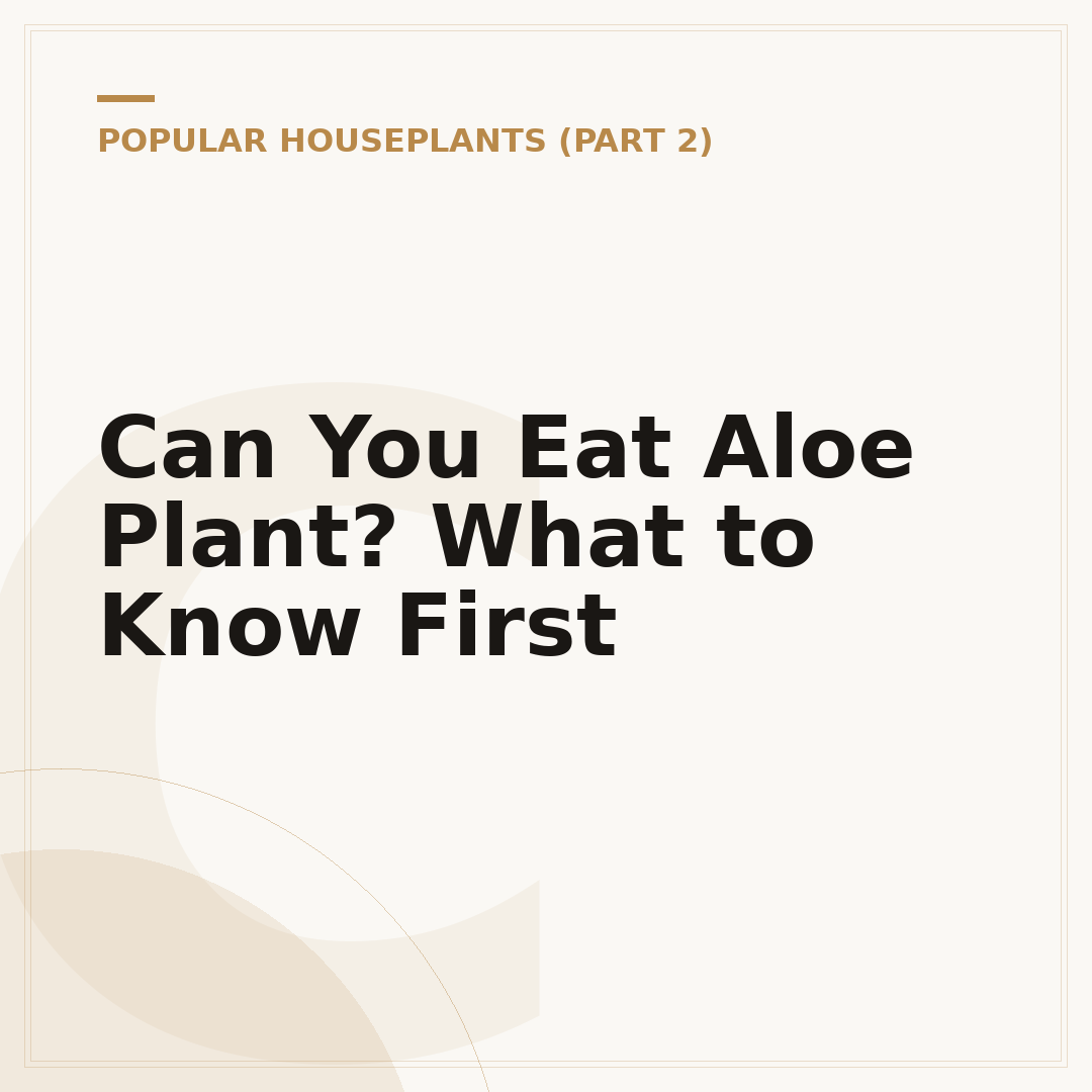 Can You Eat Aloe Plant? What to Know First