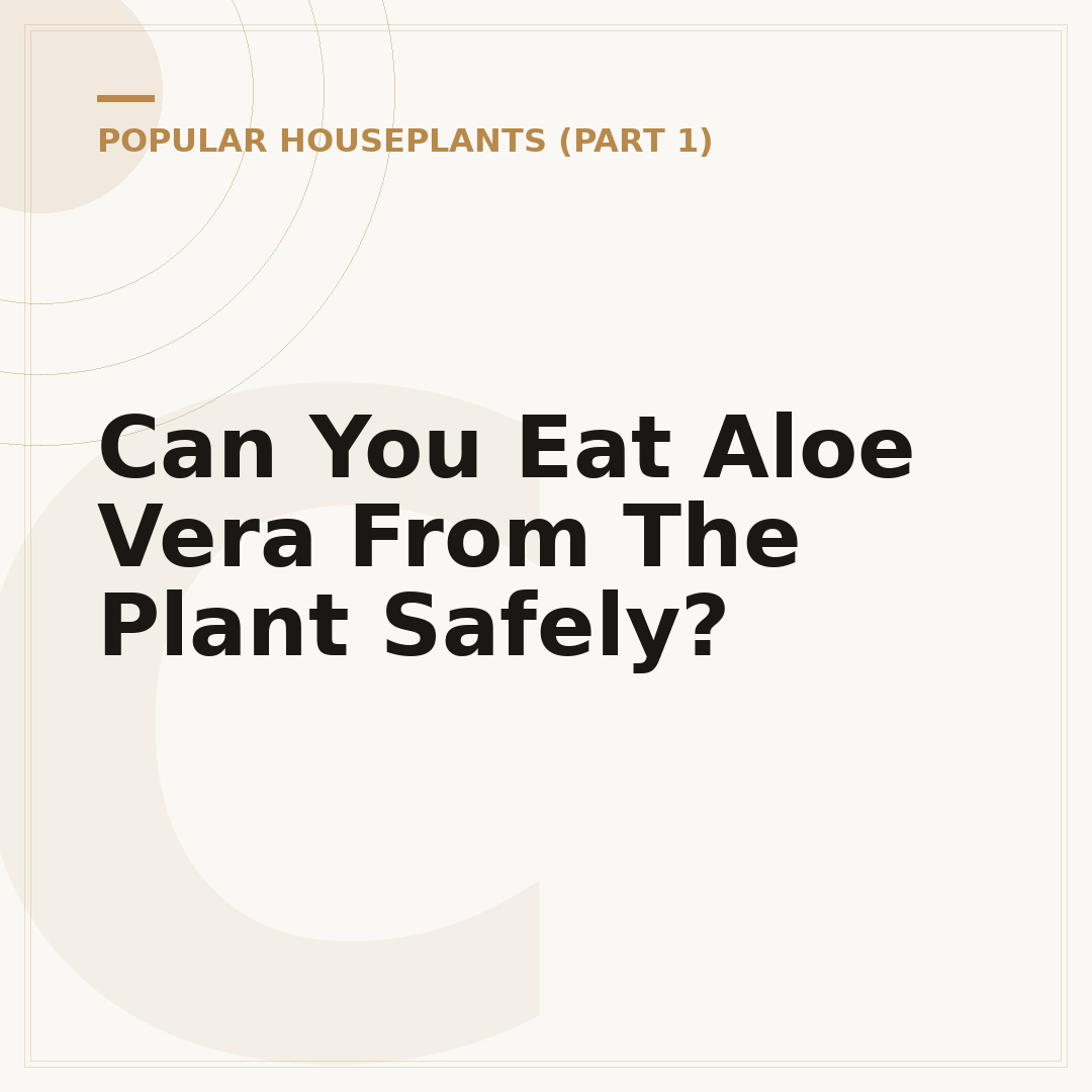 Can You Eat Aloe Vera From The Plant Safely?