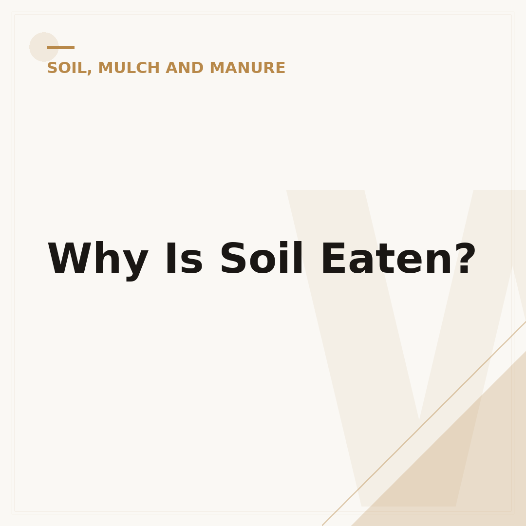 Why Is Soil Eaten?