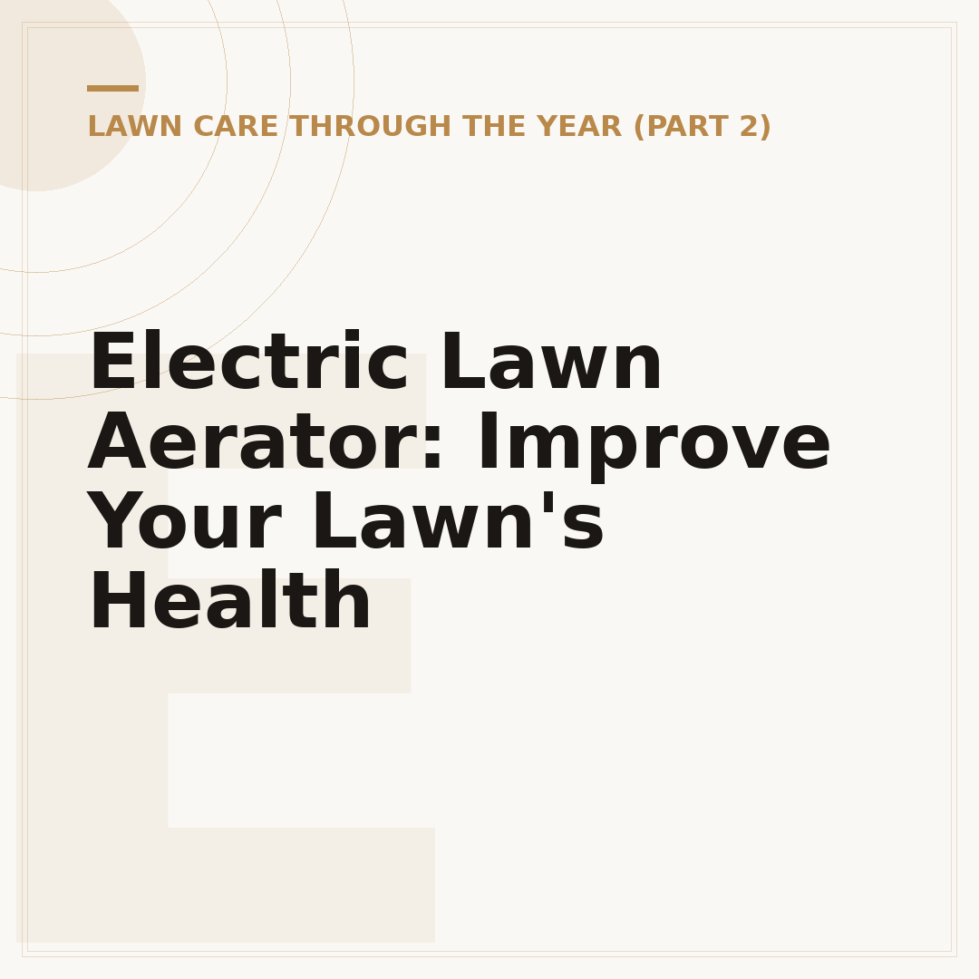 Electric Lawn Aerator: Improve Your Lawn's Health