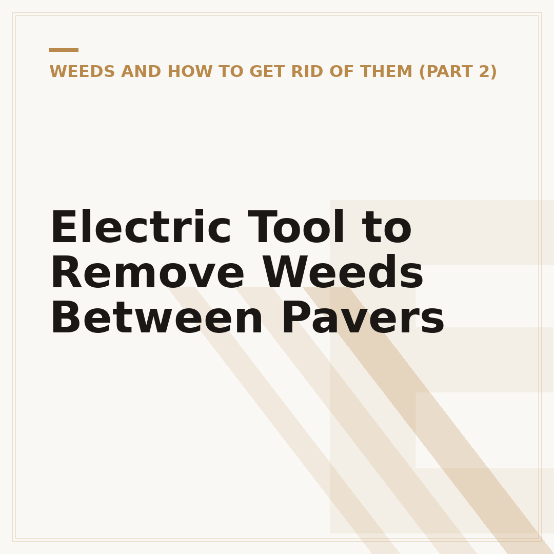 Electric Tool to Remove Weeds Between Pavers