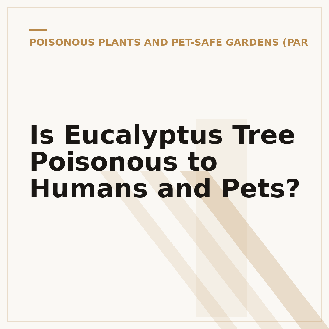 Is Eucalyptus Tree Poisonous to Humans and Pets?