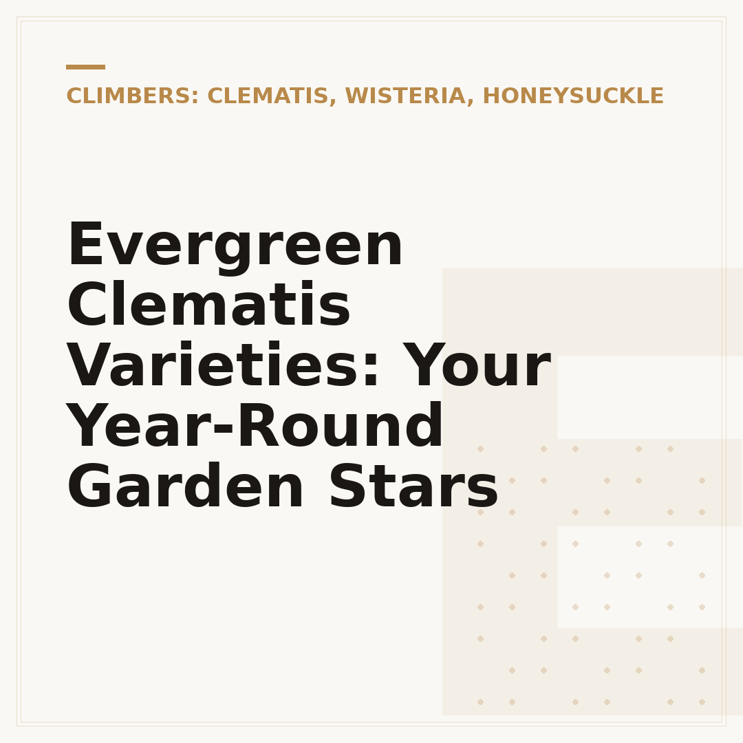 Evergreen Clematis Varieties: Your Year-Round Garden Stars