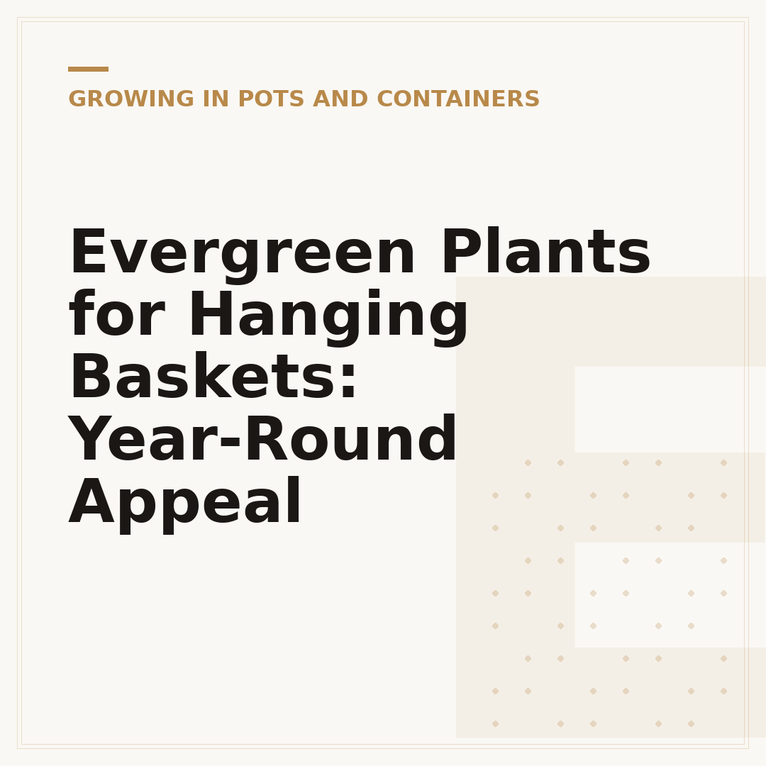 Evergreen Plants for Hanging Baskets: Year-Round Appeal