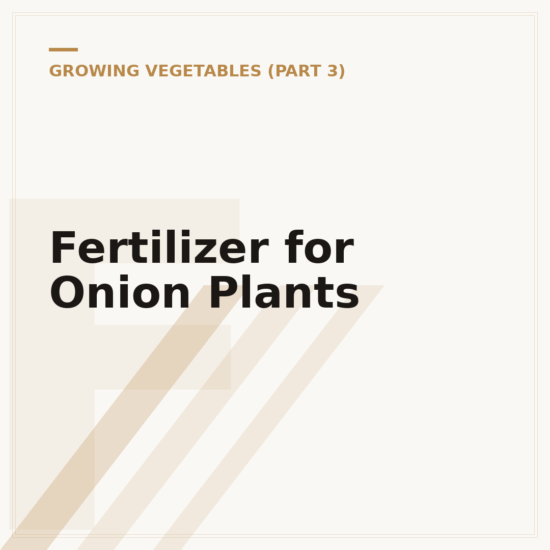 Fertilizer for Onion Plants