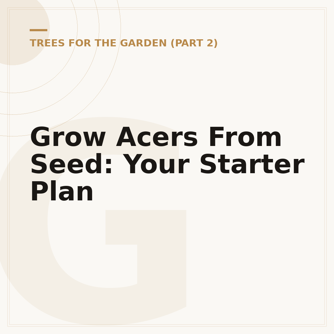 Grow Acers From Seed: Your Starter Plan