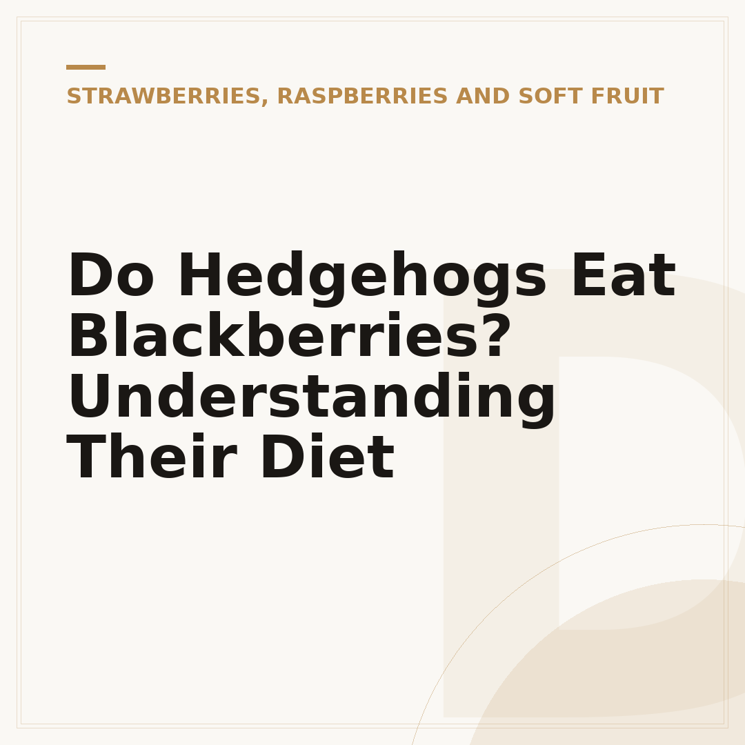 Do Hedgehogs Eat Blackberries? Understanding Their Diet