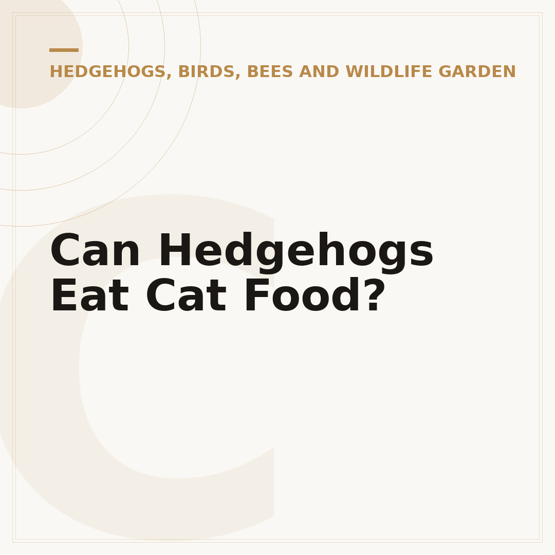 Can Hedgehogs Eat Cat Food?