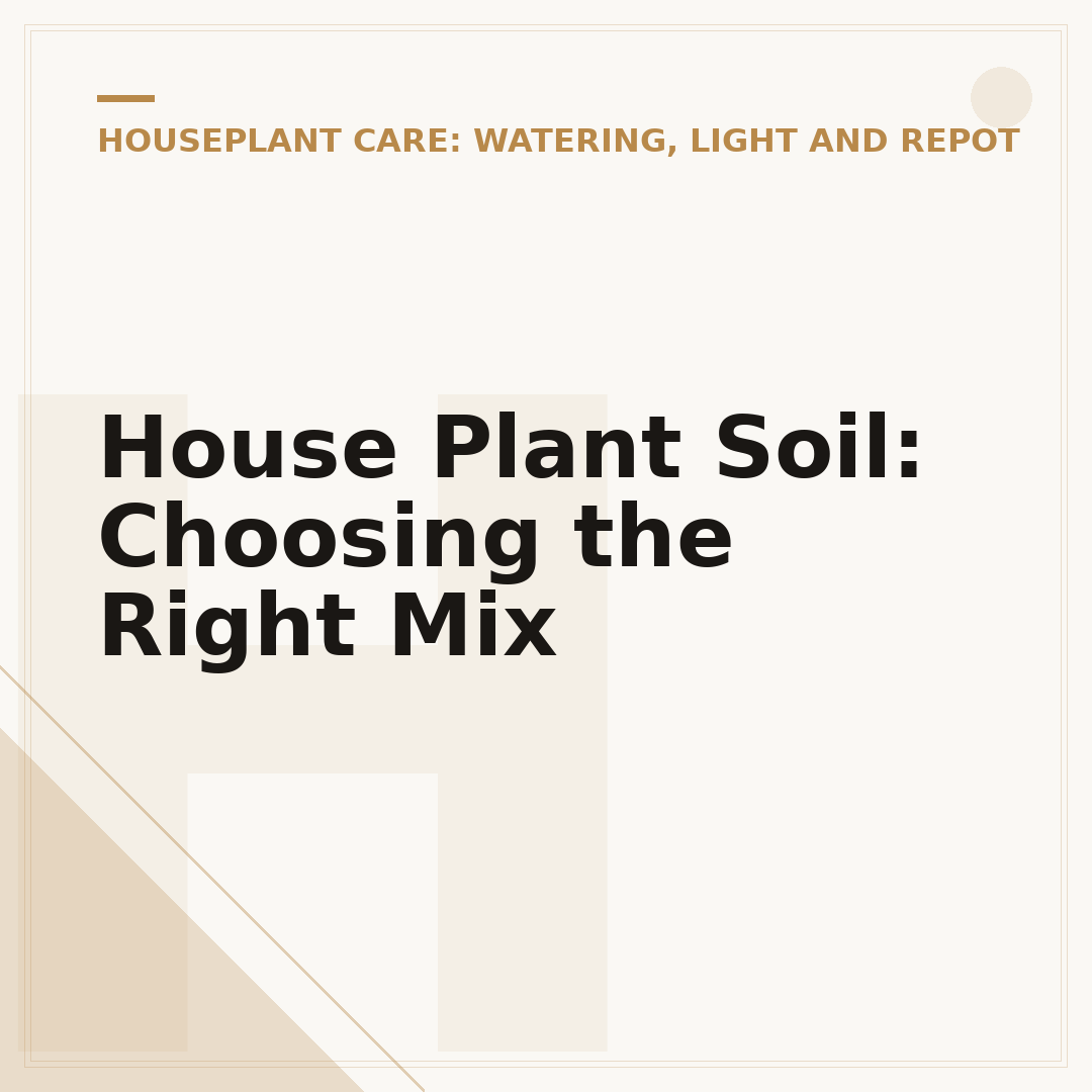 House Plant Soil: Choosing the Right Mix