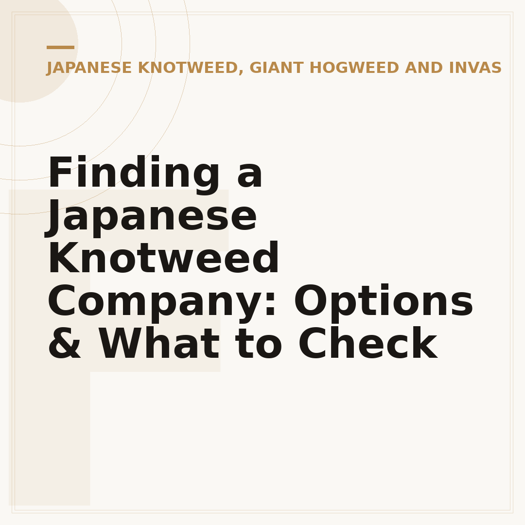 Finding a Japanese Knotweed Company: Options & What to Check