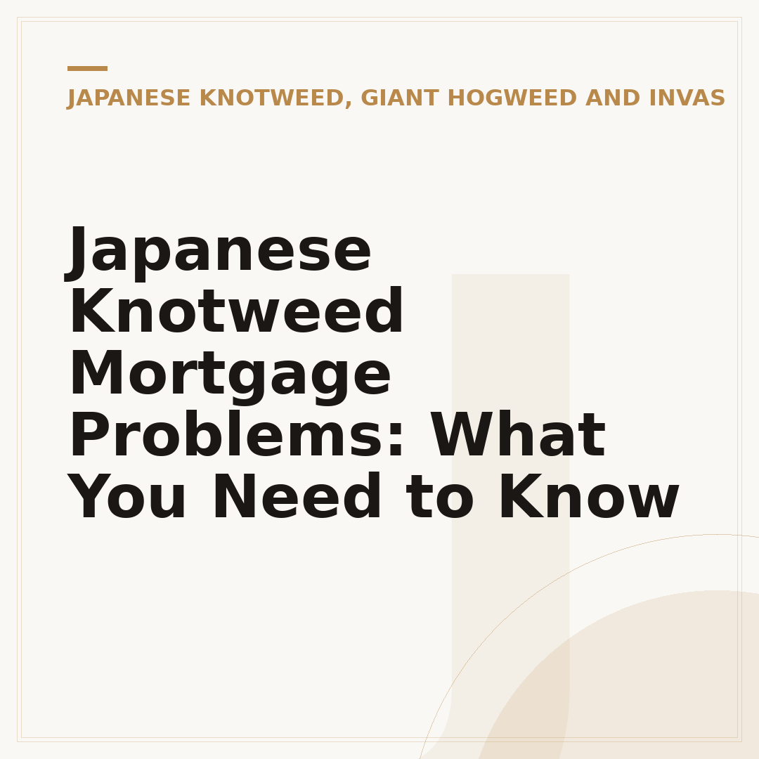 Japanese Knotweed Mortgage Problems: What You Need to Know