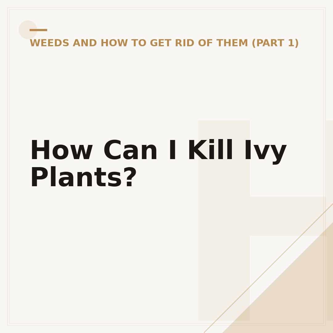 How Can I Kill Ivy Plants?