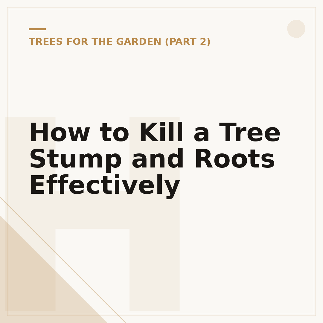 How to Kill a Tree Stump and Roots Effectively