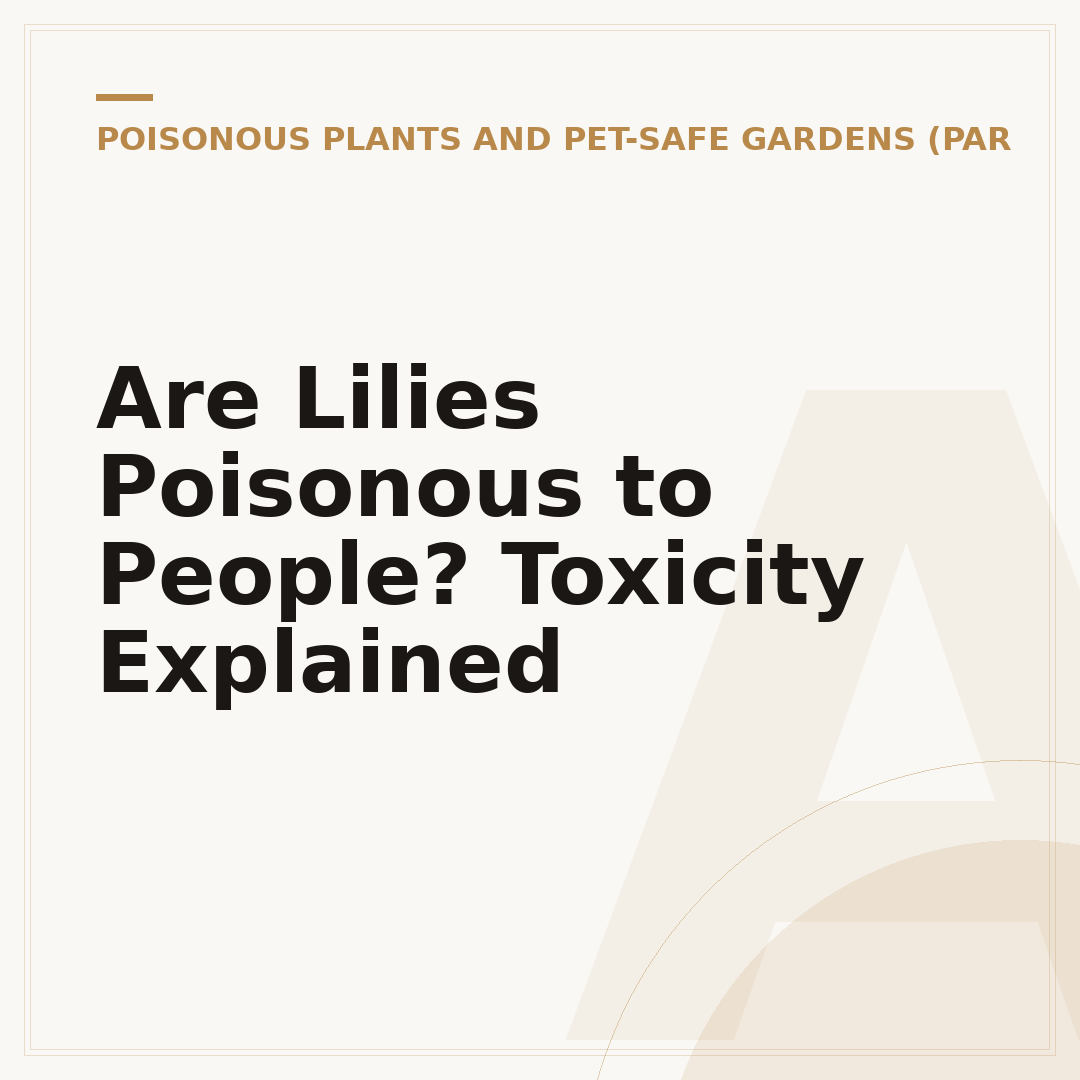 Are Lilies Poisonous to People? Toxicity Explained