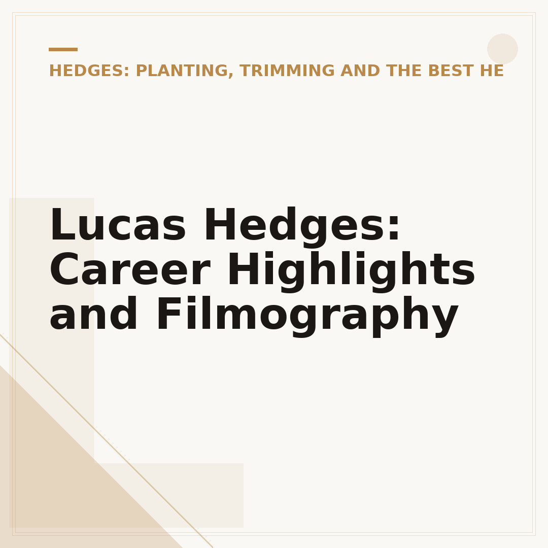 Lucas Hedges: Career Highlights and Filmography