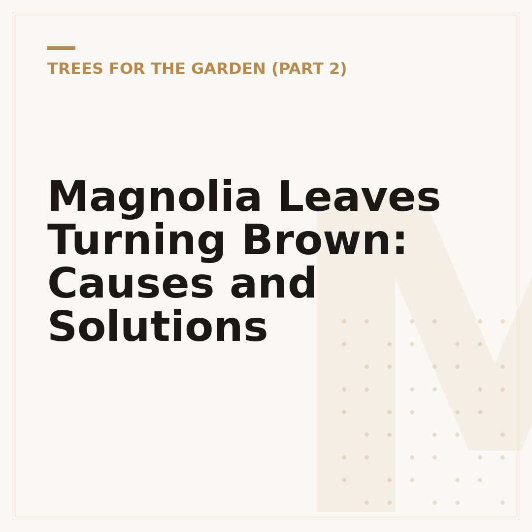 Magnolia Leaves Turning Brown: Causes and Solutions