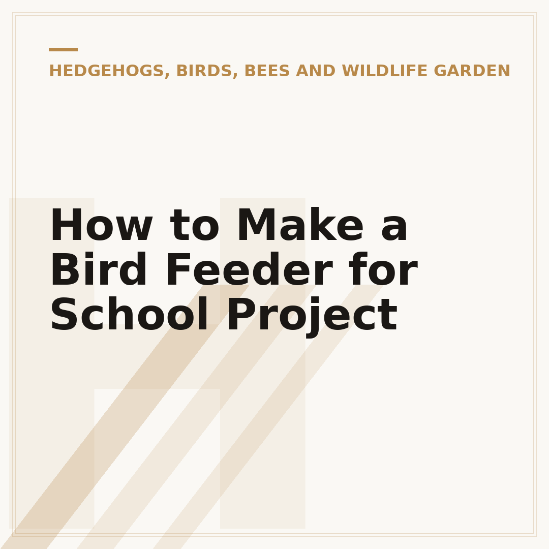 How to Make a Bird Feeder for School Project
