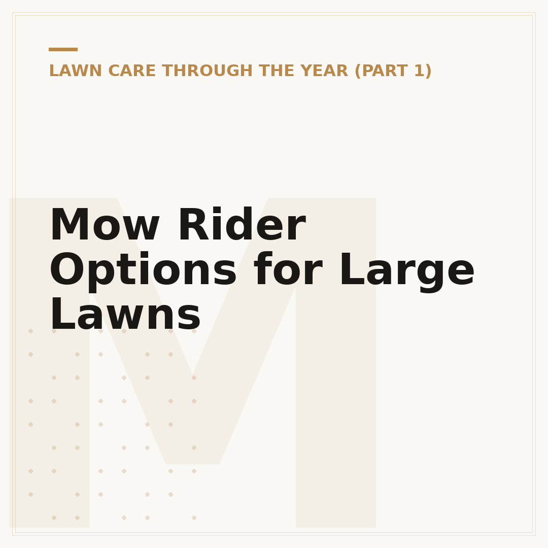 Mow Rider Options for Large Lawns