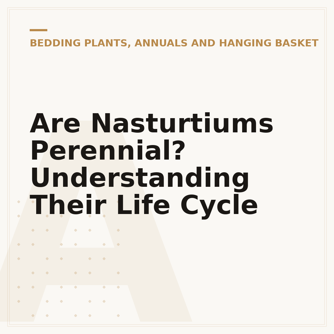 Are Nasturtiums Perennial? Understanding Their Life Cycle