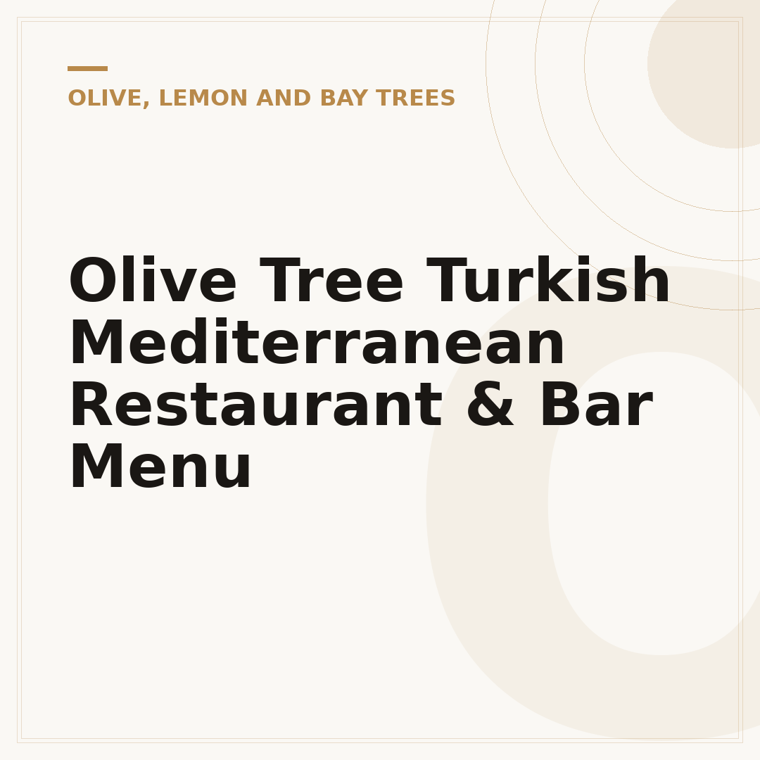 Olive Tree Turkish Mediterranean Restaurant & Bar Menu
