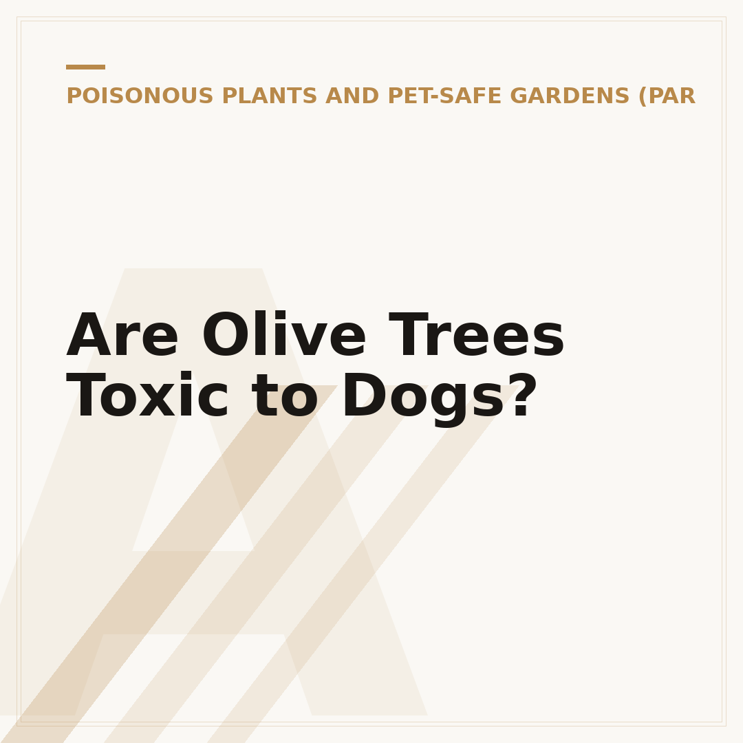 Are Olive Trees Toxic to Dogs?