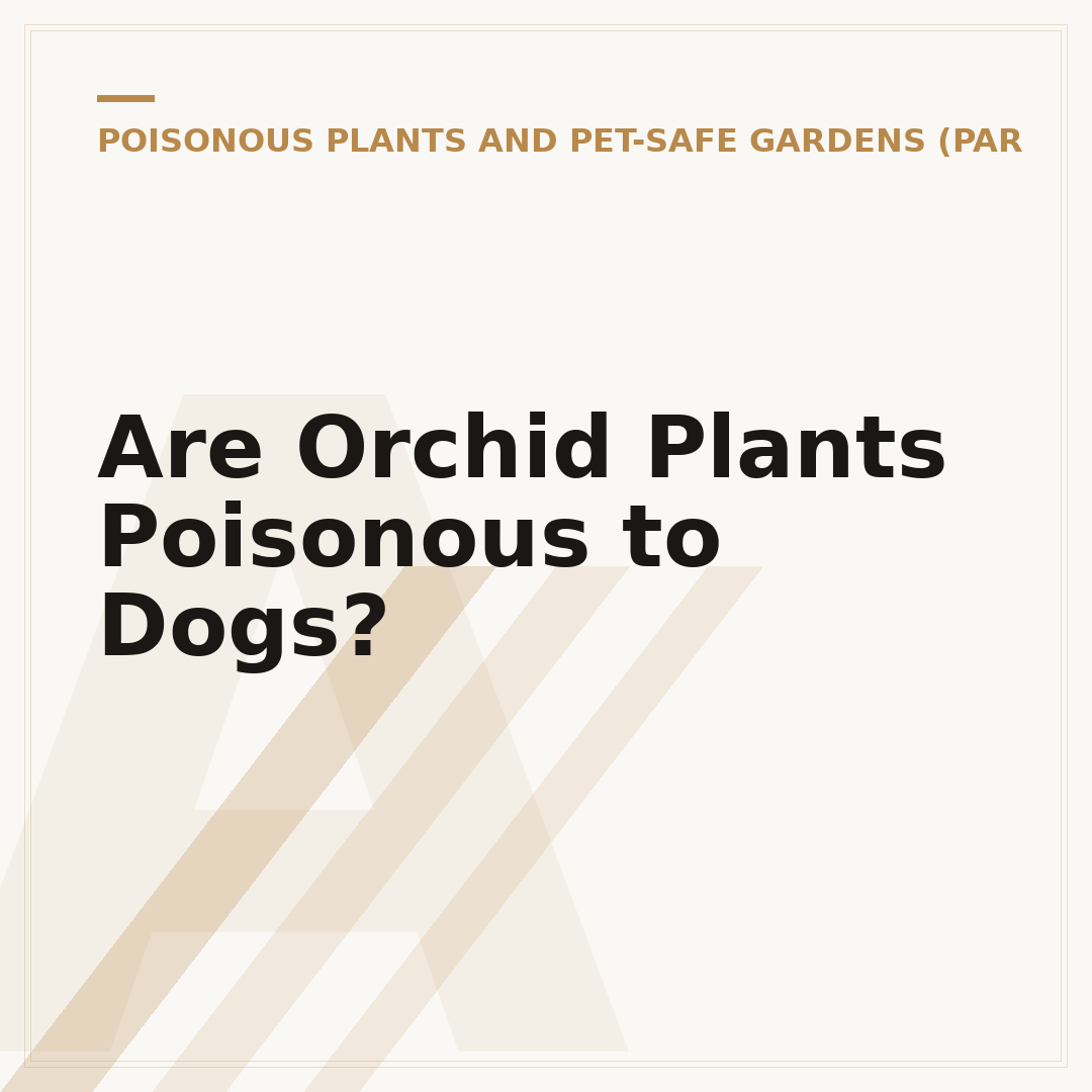 Are Orchid Plants Poisonous to Dogs?