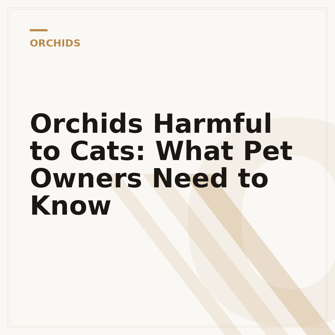Orchids Harmful to Cats: What Pet Owners Need to Know