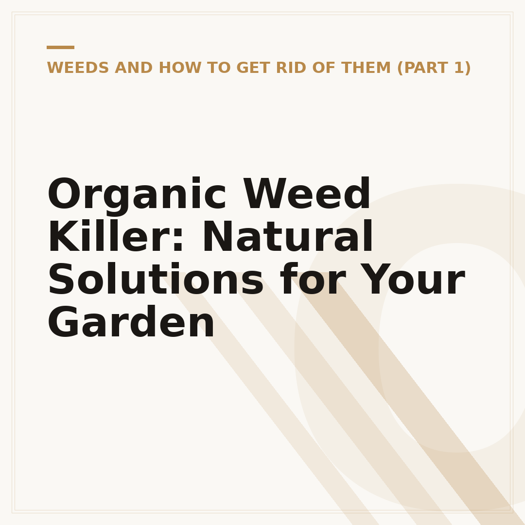 Organic Weed Killer: Natural Solutions for Your Garden