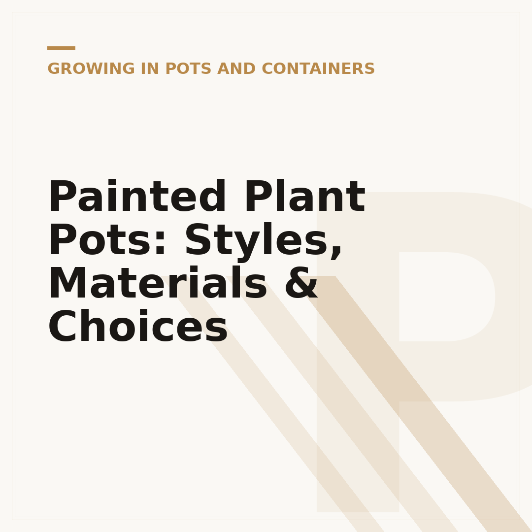 Painted Plant Pots: Styles, Materials & Choices