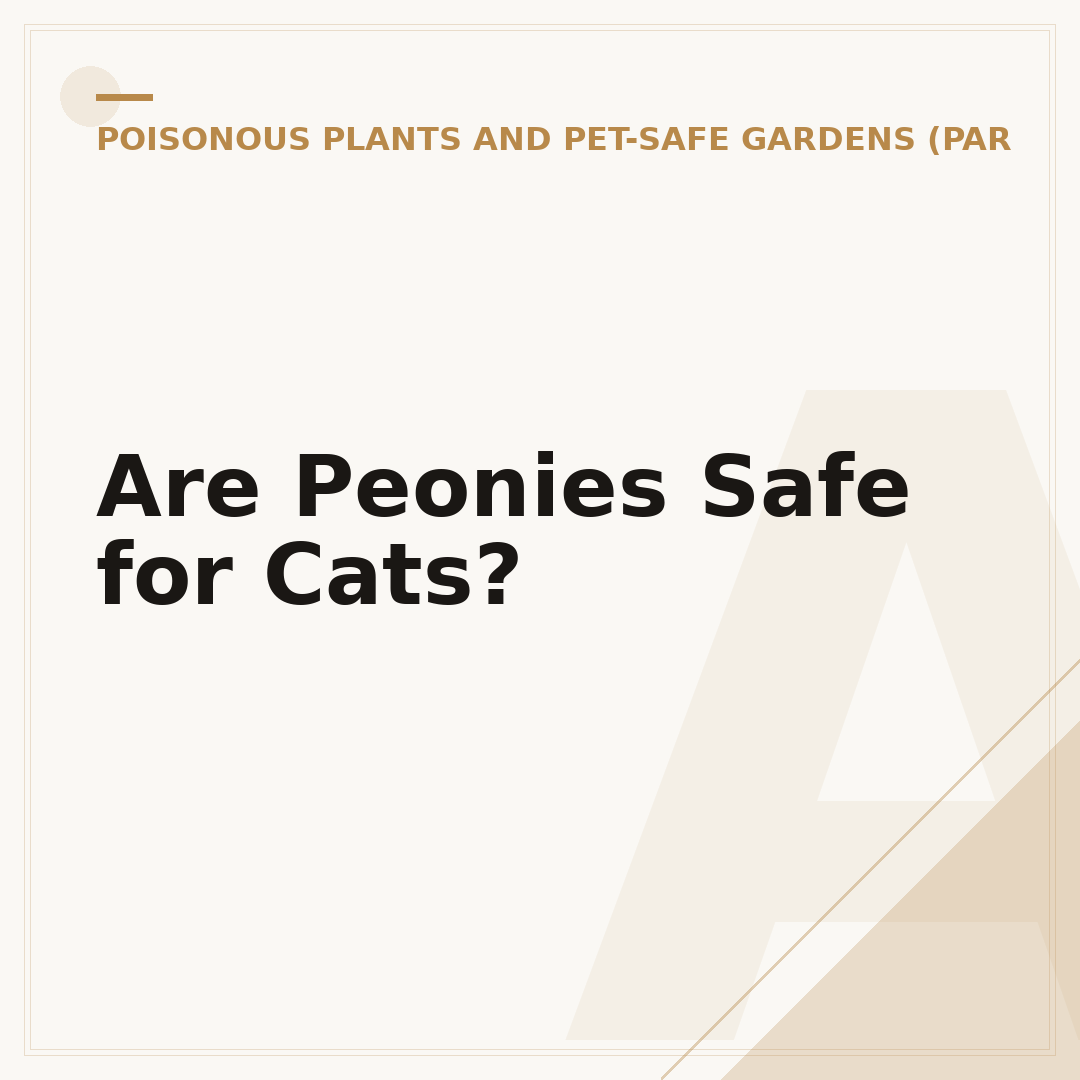 Are Peonies Safe for Cats?