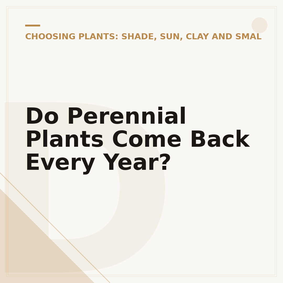 Do Perennial Plants Come Back Every Year?