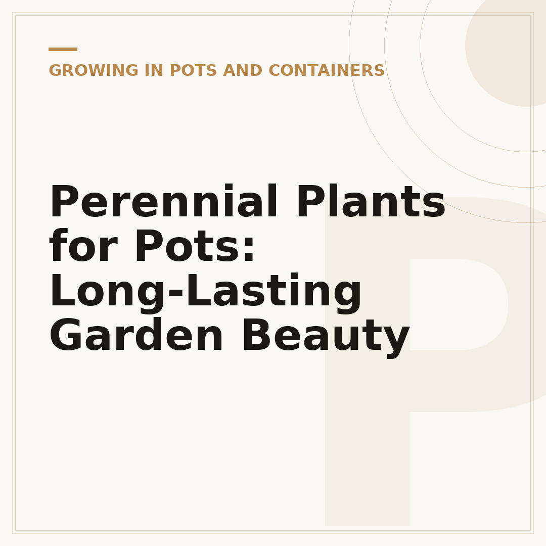 Perennial Plants for Pots: Long-Lasting Garden Beauty