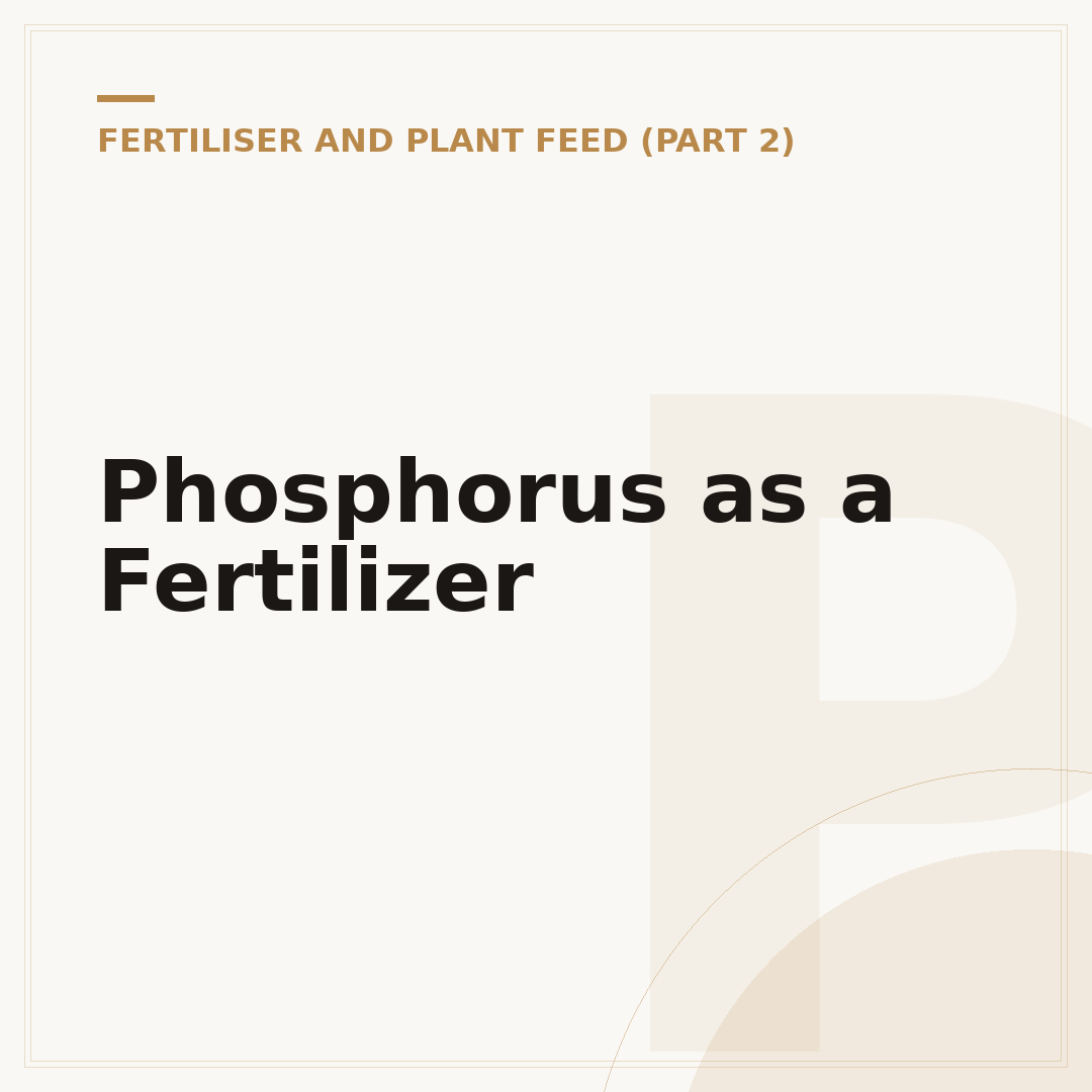 Phosphorus as a Fertilizer