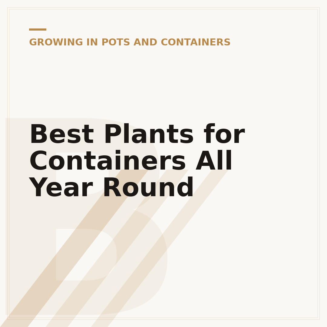 Best Plants for Containers All Year Round