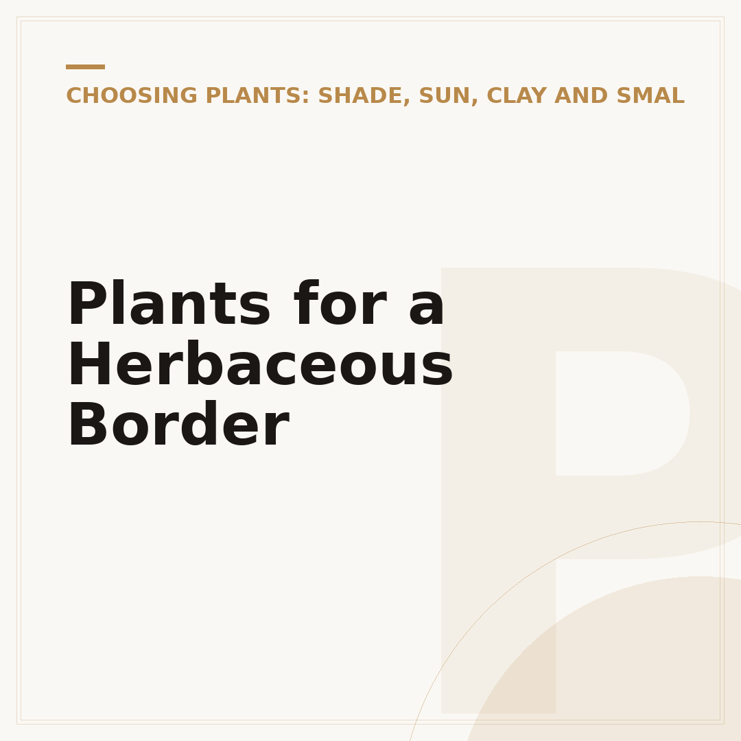 Plants for a Herbaceous Border