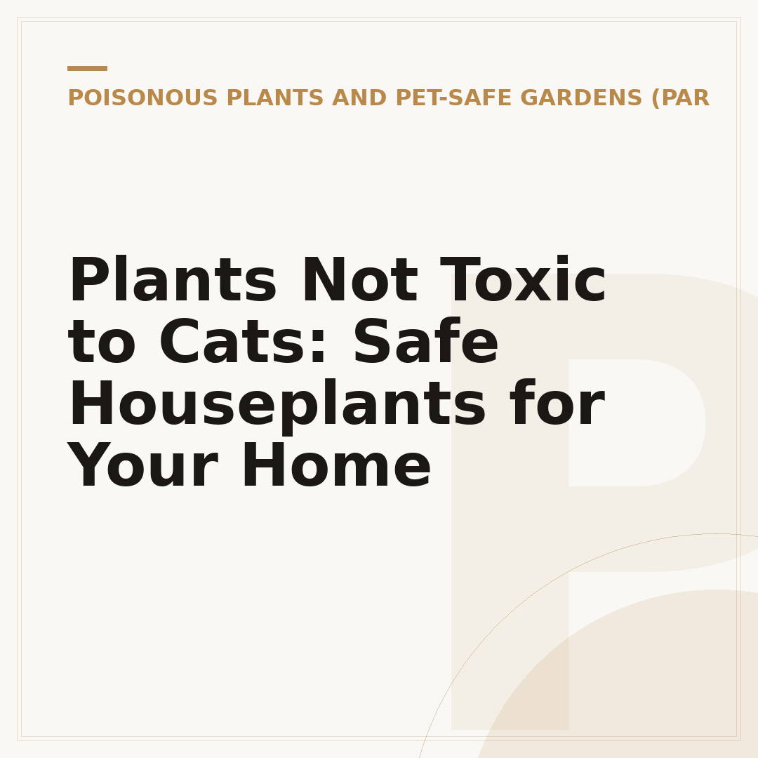 Plants Not Toxic to Cats: Safe Houseplants for Your Home